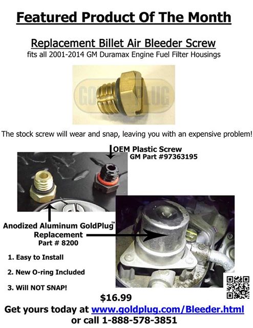 Duramax Replacement Bleeder Screws